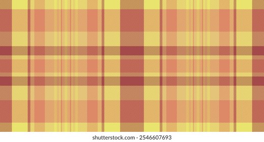 Tejido de Vector de fondo recortado, textura de tartán de Tarjeta de regalo sin costuras. Patrón de lujo a cuadros textil a cuadros en colores naranja y ámbar paleta.