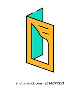 cutout booklet line icon vector. cutout booklet sign. isolated symbol illustration