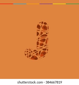 Cutout character from a typeset, vector