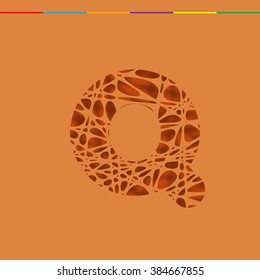 Cutout character from a typeset, vector