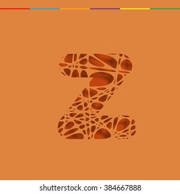 Cutout character from a typeset, vector