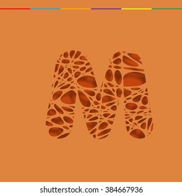 Cutout character from a typeset, vector