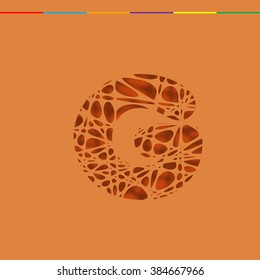 Cutout character from a typeset, vector