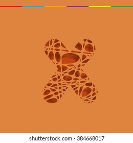 Cutout character from a typeset, vector
