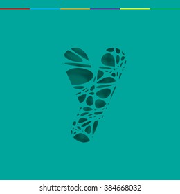 Cutout character from a typeset, vector