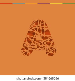 Cutout character from a typeset, vector