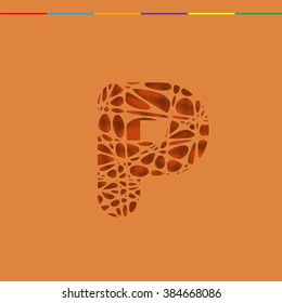 Cutout character from a typeset, vector