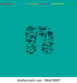 Cutout chracter from a typeset, vector