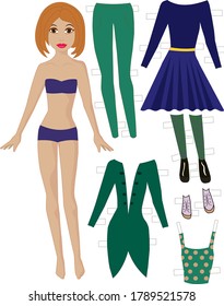 Cut-out doll with a set of clothes