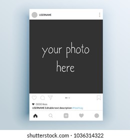 Cutout frame for photo. Social network post. Vector illustration.