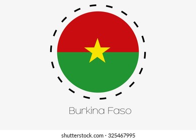 A Cutout Outline with the flag of Burkina Faso