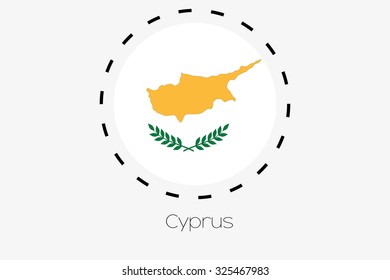 A Cutout Outline with the flag of Cyprus