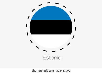 A Cutout Outline with the flag of Estonia