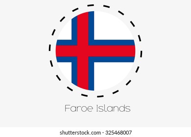 A Cutout Outline with the flag of Faroe Islands
