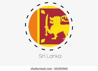A Cutout Outline with the flag of Sri Lanka