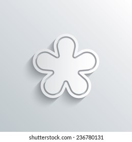 Cutout paper background. Asterisk round footnote sign icon. Star note symbol for more information. White poster with icon. Vector