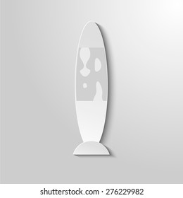 Cutout paper background. lamp sign icon. White poster with icon. Vector. eps 10