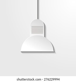 Cutout paper background. lamp sign icon. White poster with icon. Vector illustration. Eps 10