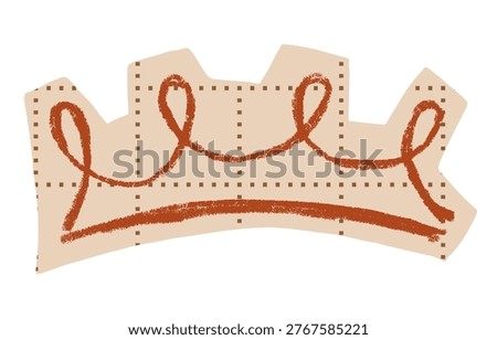 Cutout paper with crayon drawn princess crown