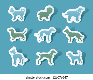 Cutout Paper Dog Silhouettes EPS 8 vector, no open shapes or paths.