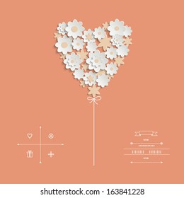Cutout paper flowers in vector 