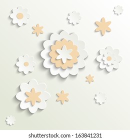 Cutout paper flowers in vector 