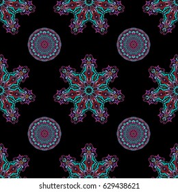 Cutout paper lace texture, vector tulle background, swirly seamless pattern. Vector illustration.