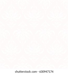 Cutout paper lace texture, vector tulle background, swirly seamless pattern in white and neutral colors. Vector illustration.