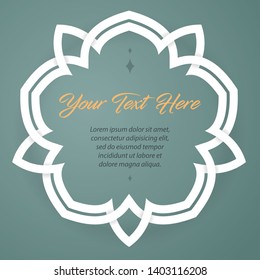 Cutout Paper simple mandala template design for text