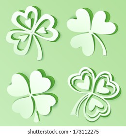 Cutout paper vector clovers