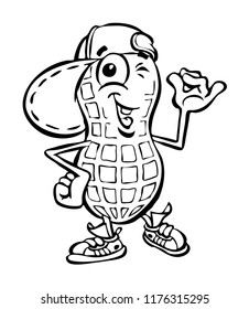 Cutout Peanut Figure Mascot Posing