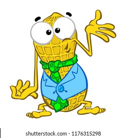 Cutout Peanut Figure Mascot Posing