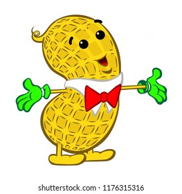 Cutout Peanut Figure Mascot Posing