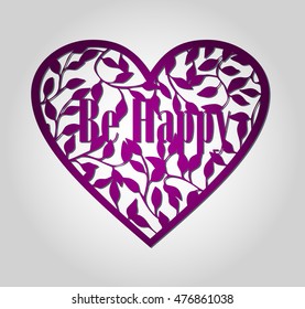 Cutout pocket envelope template design. Wedding invitation for cutting machine or laser cutting.