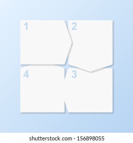 Cut-out progress banners. Design template. Vector illustration.