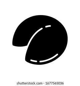 Icono de la vista lateral de acoplamiento de la silueta de corte. Logo de esquema de refrigerio pequeño de masa y relleno. Ilustración negra. Imagen plana vectorial aislada sobre fondo blanco para el diseño de envases, menú, restaurante