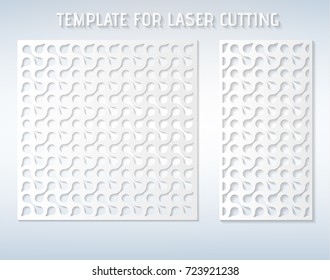 Cutout silhouette with a modern geometric pattern. Vector pattern laser cut panel.