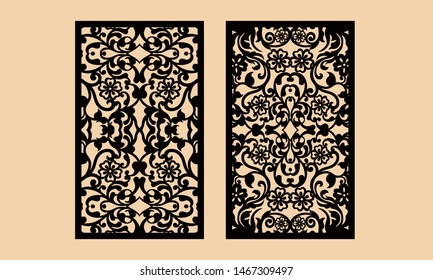 Cutout silhouette pattern. A picture suitable for printing invitations, laser cutting (engraving) stencil, wood and metal decorations