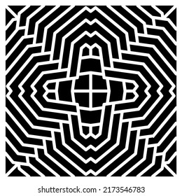 Cutout Silhouette with tile abstract art for cutting. Wall art for home decor and interior design. Black and white. 