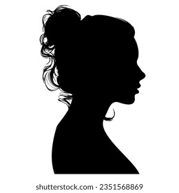 cutout silhouette of young woman profile portrait