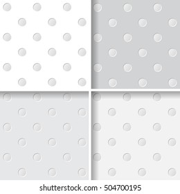Cutout spots simple seamless pattern collection. Vector background