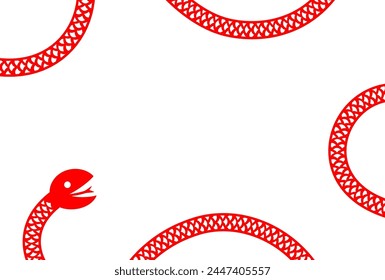 Cutout style red snake frame illustration