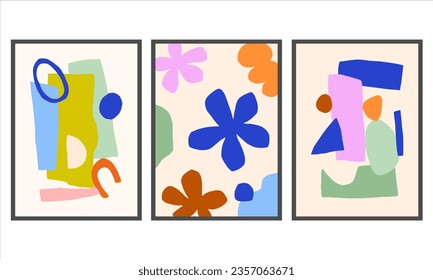 Afiches vectoriales de corte. Impresiones contemporáneas de arte de pared abstracto