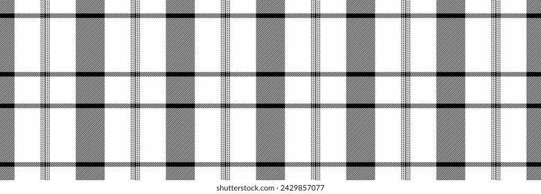 Cutout tartan textile plaid, luxury pattern vector seamless. Gift background check fabric texture in white and black color.