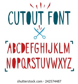 Cutout vector ABC letters imitating paper font.Nice font for your design. 