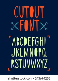 Cutout vector ABC letters imitating paper font.Nice font for your design. 