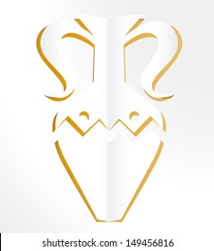 CUTOUT VECTOR PAPER VASE