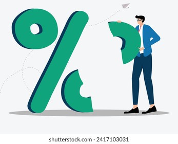 The cutout zero from a percentage symbol is carefully unified, portraying close collaboration and the ongoing growth within the dynamic business world.