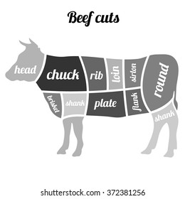 Cuts of beef vector illustration