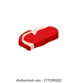 cuts of meats cow. Pictures for concept of market and shop. Vector Illustration